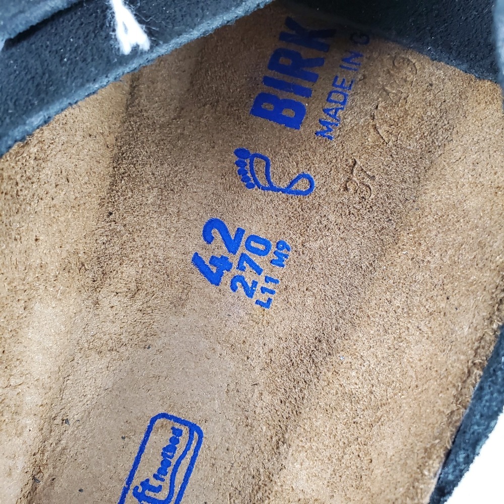 Birkenstock Boston Sandals Mens 9 / Womens 11 Black Leather Soft Footbed - Picture 5 of 11